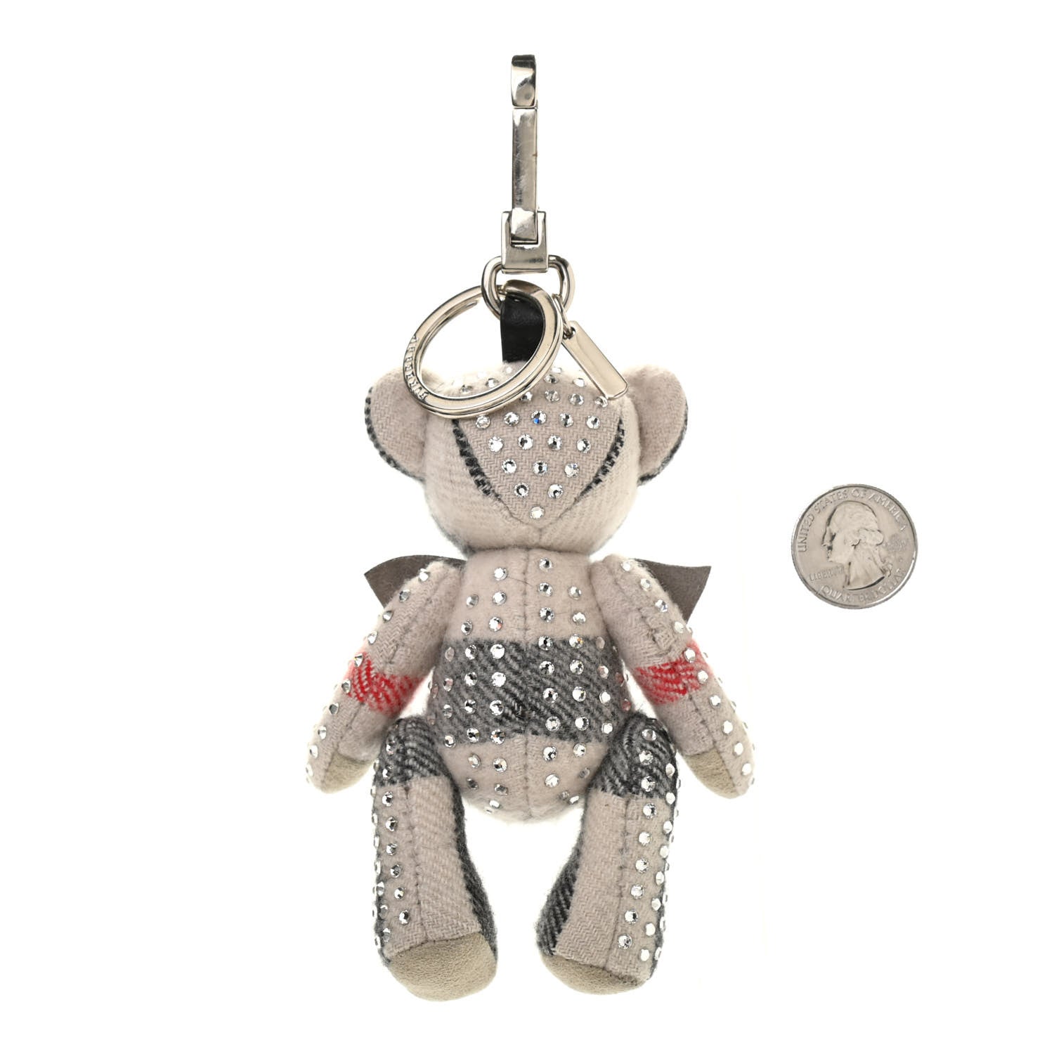 Burberry Cashmere Studded House Check Thomas Bear Bag Charm Stone 2 of 5