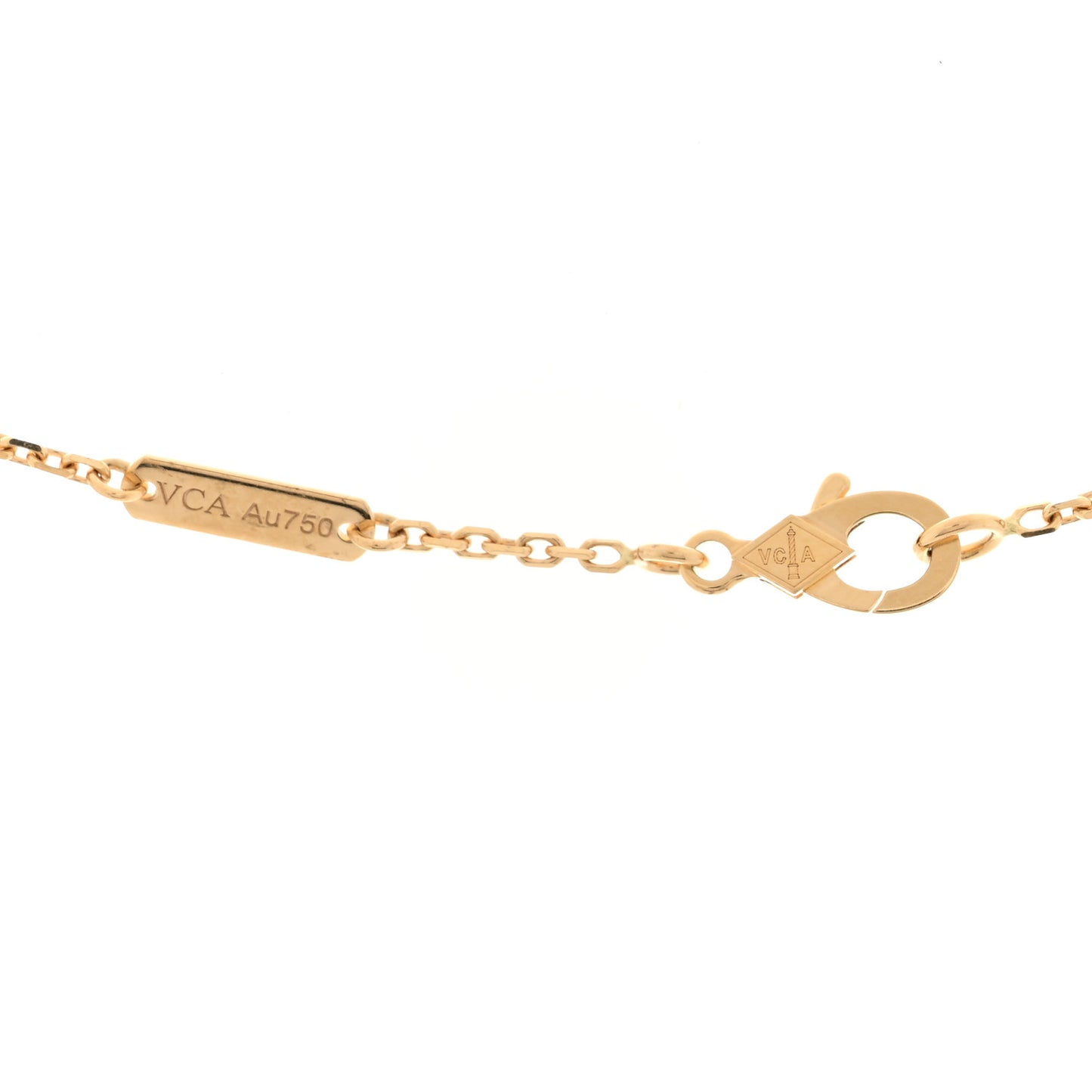 18K Yellow Gold Black Onyx Vintage Alhambra Pendant Necklace