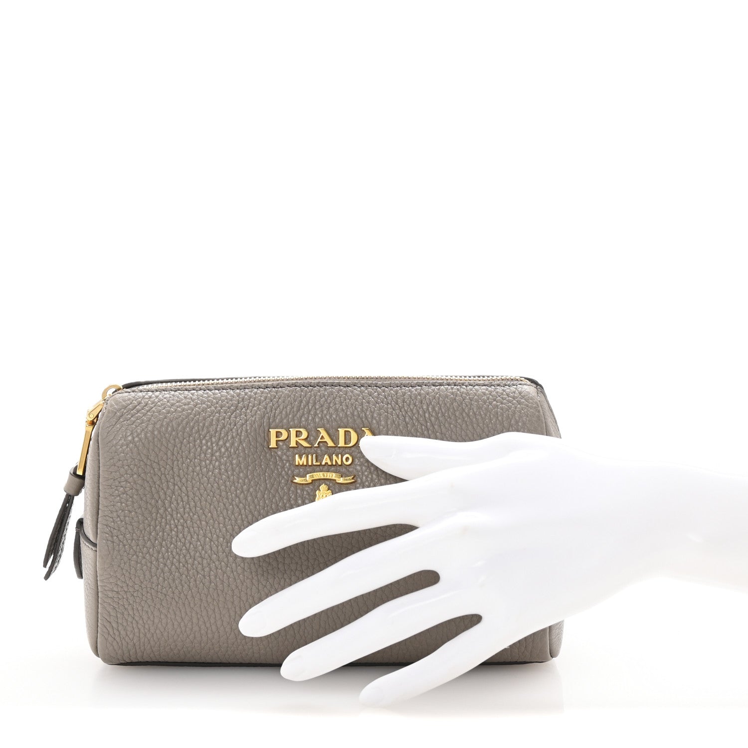 Prada Vitello Daino Cosmetic Pouch Argilla 2 of 6