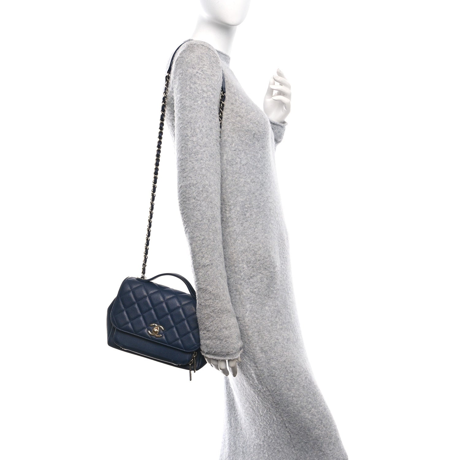 Chanel Caviar Quilted Small Business Affinity Flap Navy 2 of 10