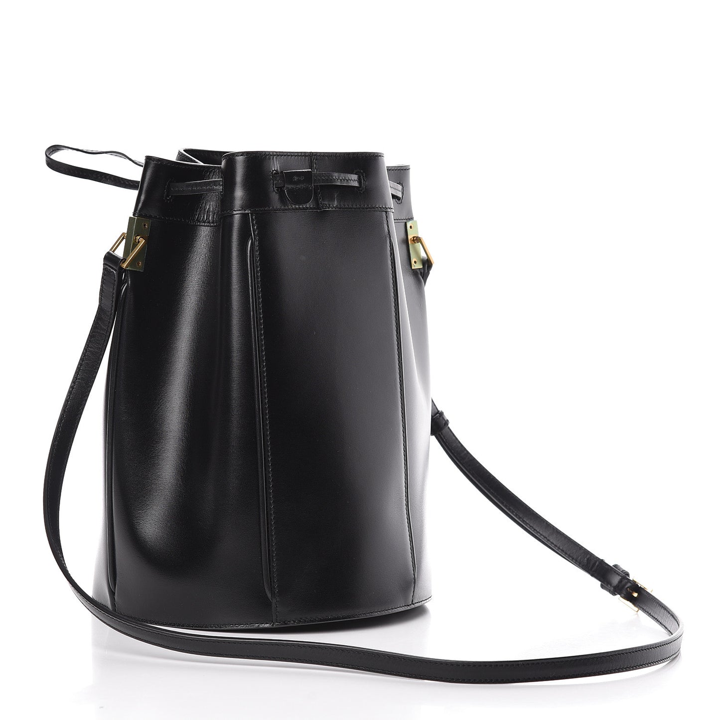 Smooth Calfskin Medium Talitha Bucket Bag Black