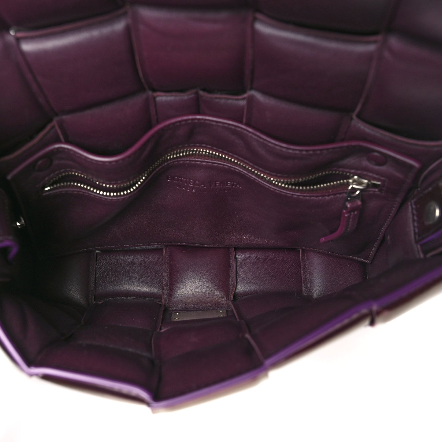Glossy Nail Polish Nappa Maxi Intreccio Padded Cassette Crossbody Bag Holographic