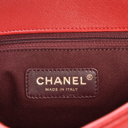 Chanel Shiny Sheepskin Quilted Mini Trapezio Flap Red 6 of 8