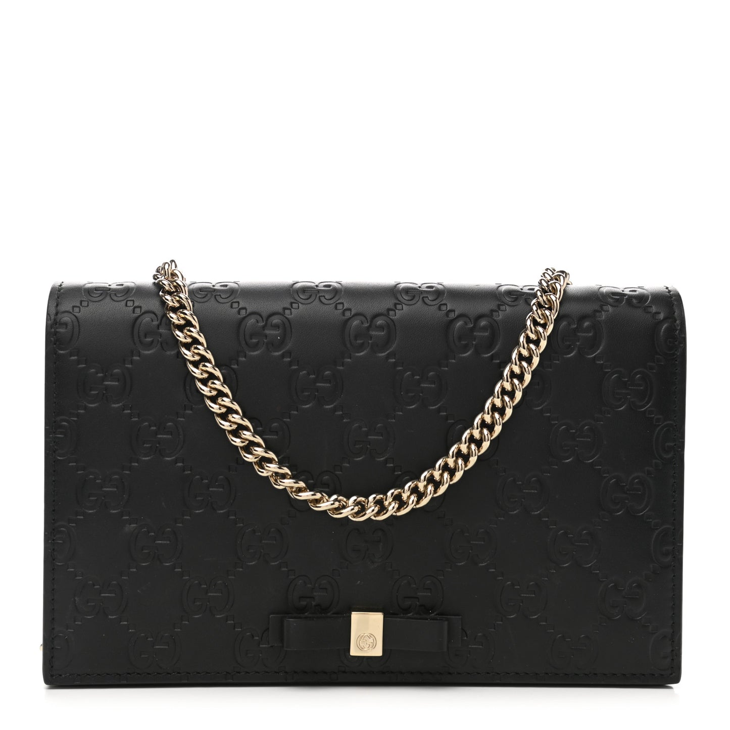 Guccissima Signature Bowy Chain Wallet Black