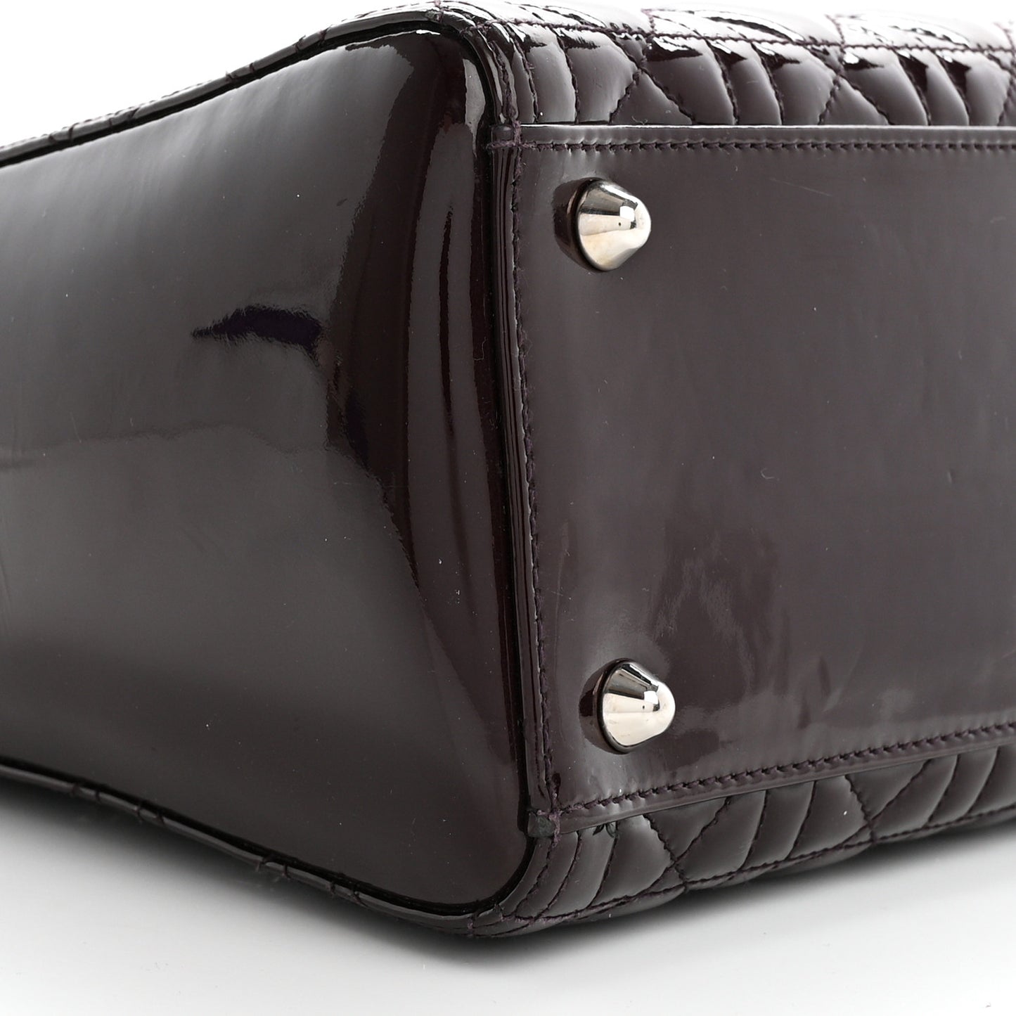 Patent Cannage Large Lady Dior Burgundy
