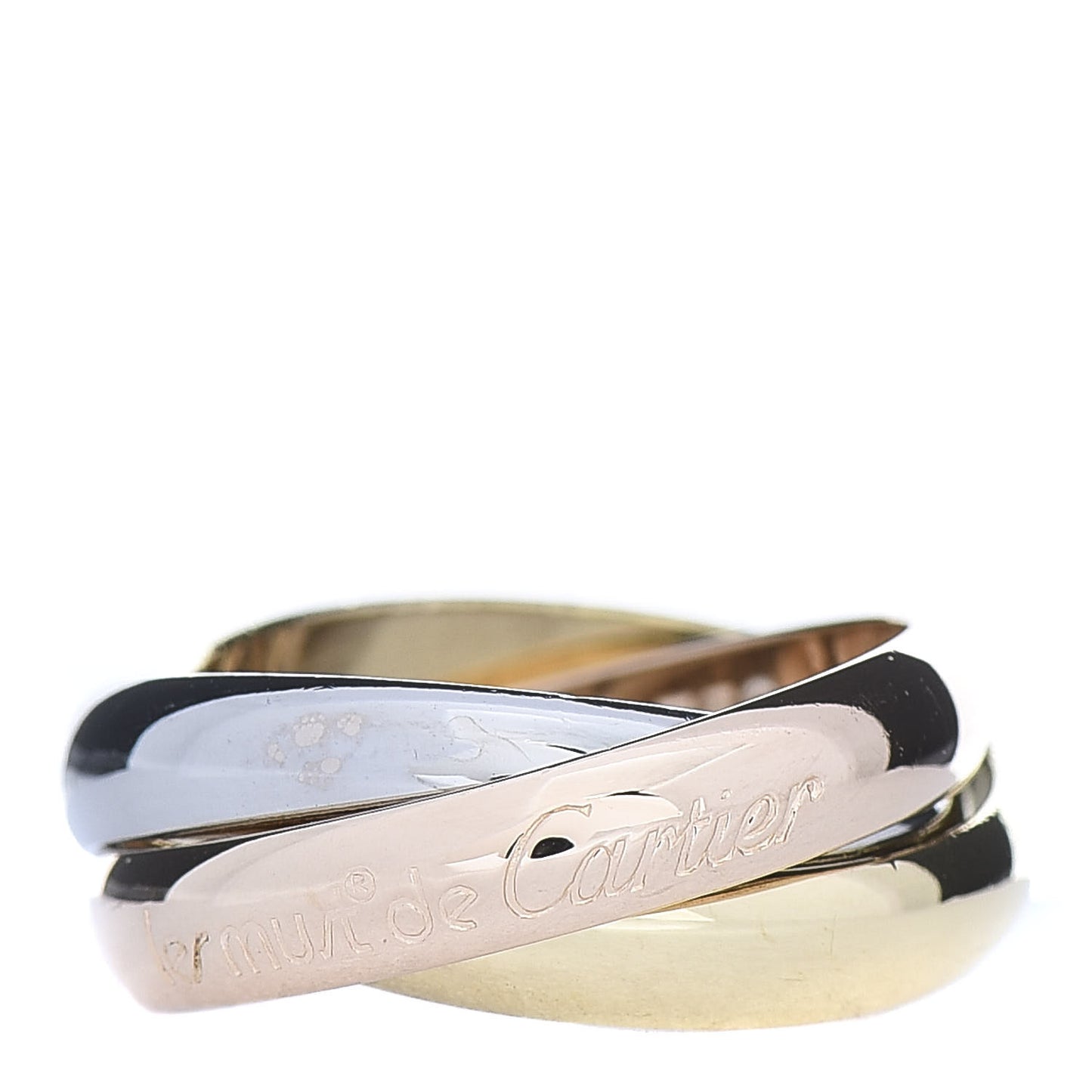18K Pink Yellow White Gold Classic Les Must De Trinity Ring 49 4.75