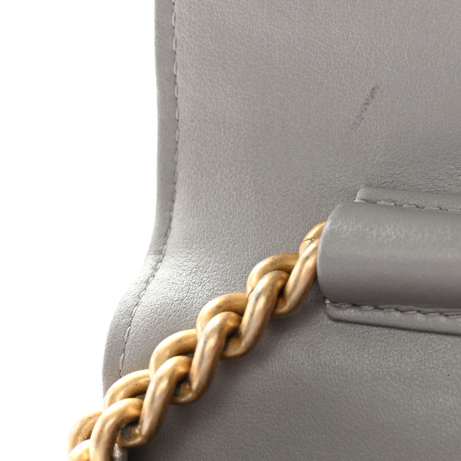 Chanel Caviar Quilted Boy Wallet On Chain WOC Grey 14 of 17
