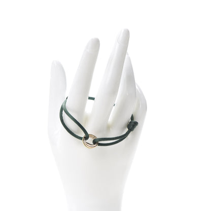 Cartier 18K Pink Yellow White Gold Trinity Adjustable Cord Bracelet Green 2 of 5