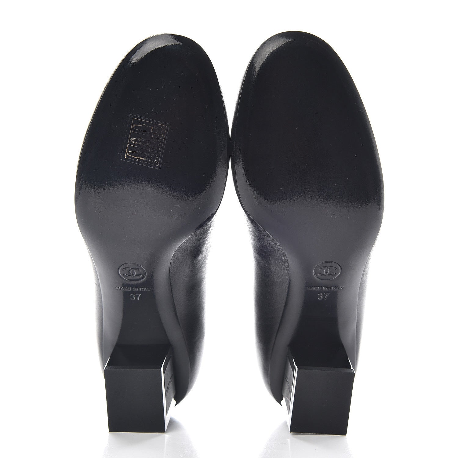 Chanel Lambskin CC Pumps 37 Black 5 of 9