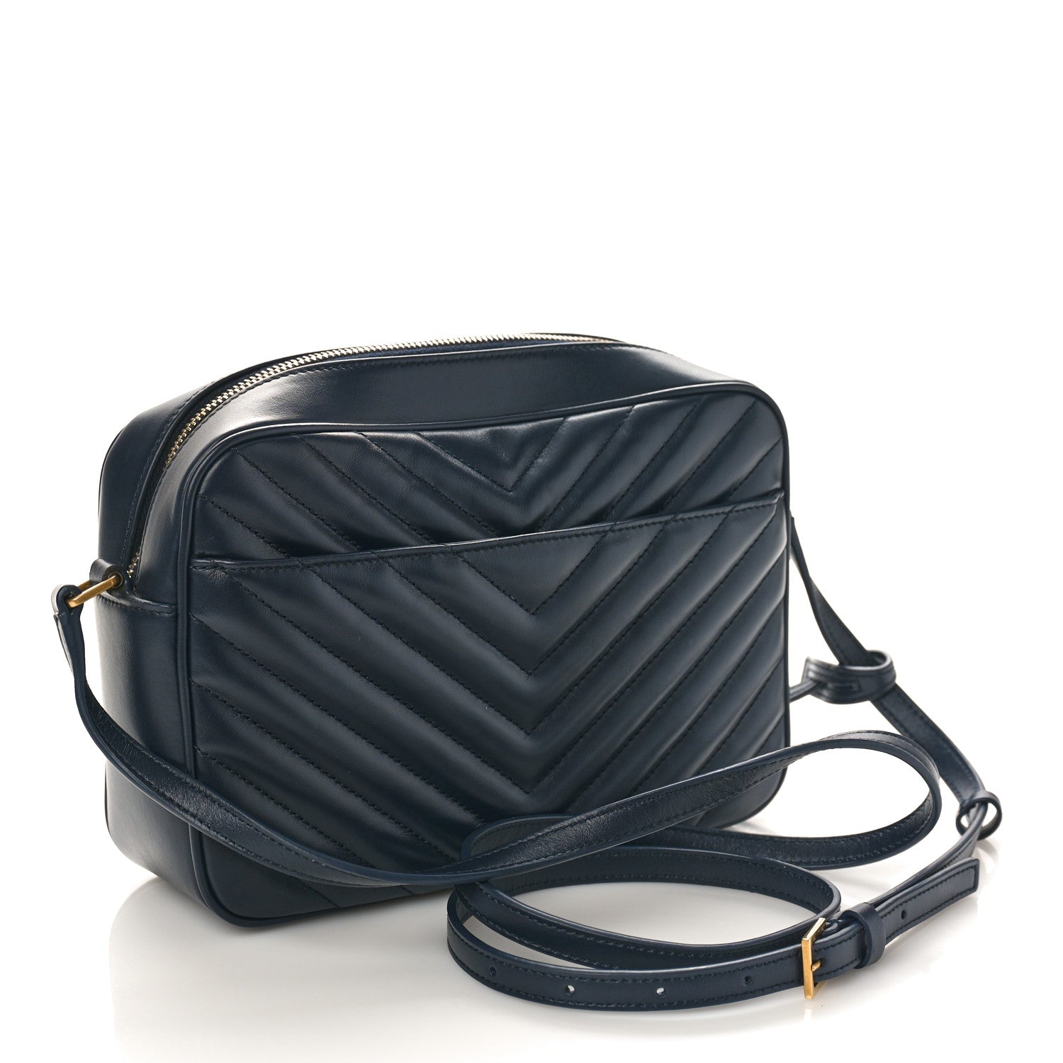 Saint Laurent Calfskin Matelasse Monogram Lou Camera Bag Navy 3 of 8