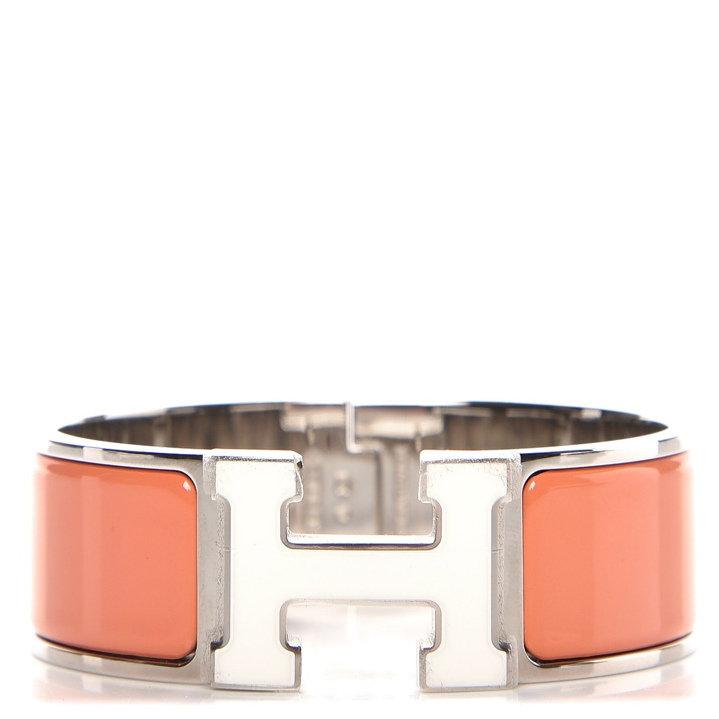 Enamel Wide Clic Clac H Bracelet PM Rose Saumon