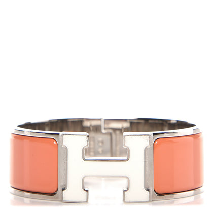 Hermes Enamel Wide Clic Clac H Bracelet PM Rose Saumon 1 of 4
