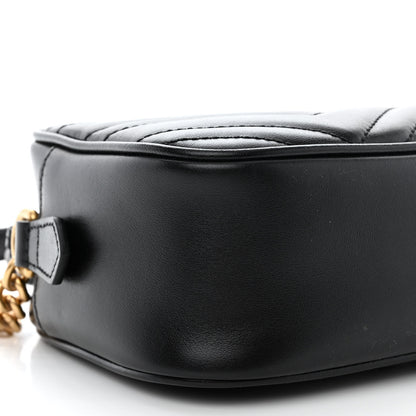 Gucci Calfskin Matelasse Small GG Marmont Chain Shoulder Bag Black 9 of 10