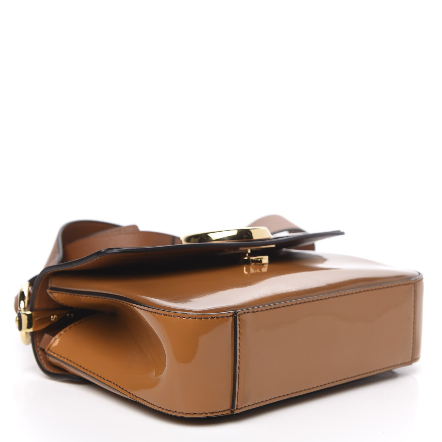 Chloe Spazzolato Sfumato Calfskin Small C Double Carry Autumnal Brown 4 of 10