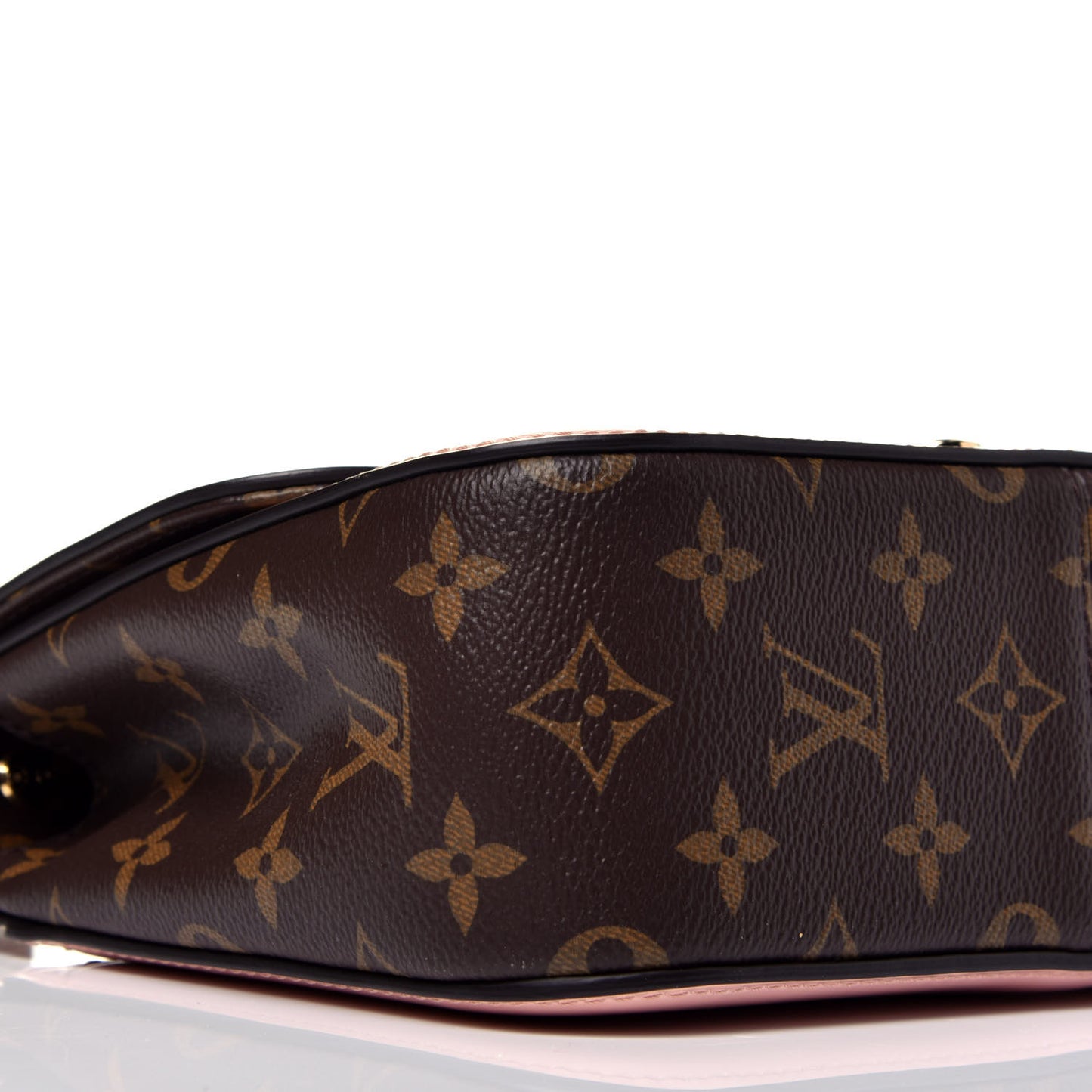 Patent Calfskin Monogram Cherrywood BB Rose Ballerine