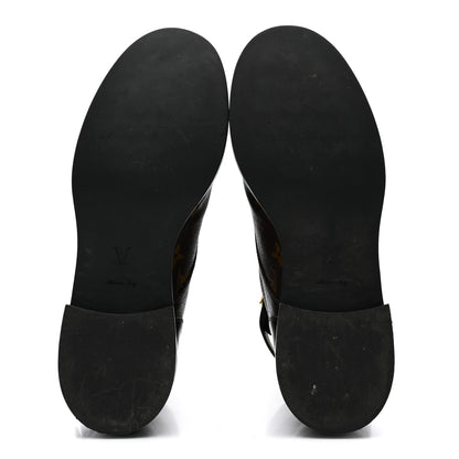 Louis Vuitton Calfskin Monogram Wonderland Flat Ranger Boots 41 Black 6 of 10