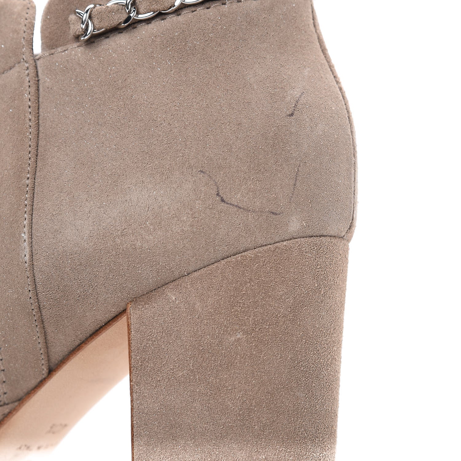 Chanel Suede CC Chain Ankle Boots 40.5 Beige 8 of 8