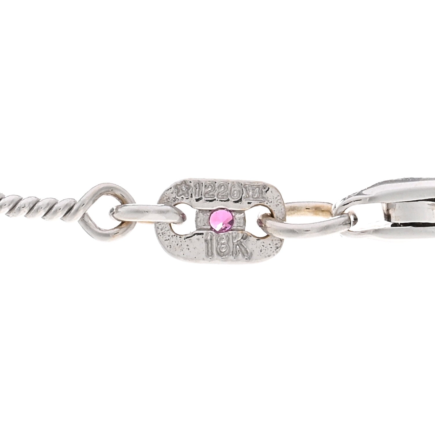 Roberto Coin 18K White Gold Diamond By the Inch Seven Station Dog Bone Necklace 4 of 4