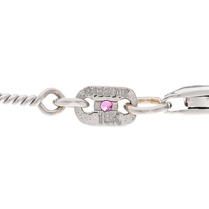 Roberto Coin 18K White Gold Diamond By the Inch Seven Station Dog Bone Necklace 4 of 4