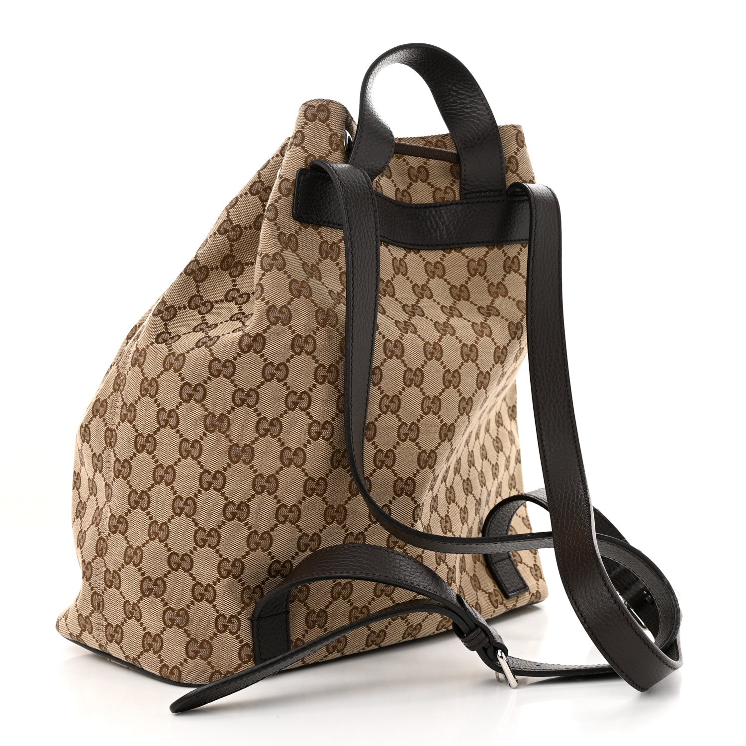 Gucci Monogram Dollar Calfskin O Drawstring Backpack Beige Ebony Testa di Moro Dark Chocolate 3 of 10