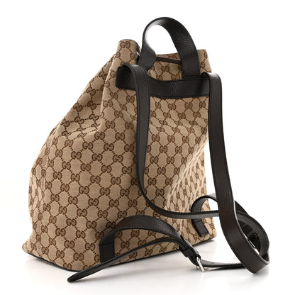 Gucci Monogram Dollar Calfskin O Drawstring Backpack Beige Ebony Testa di Moro Dark Chocolate 3 of 10