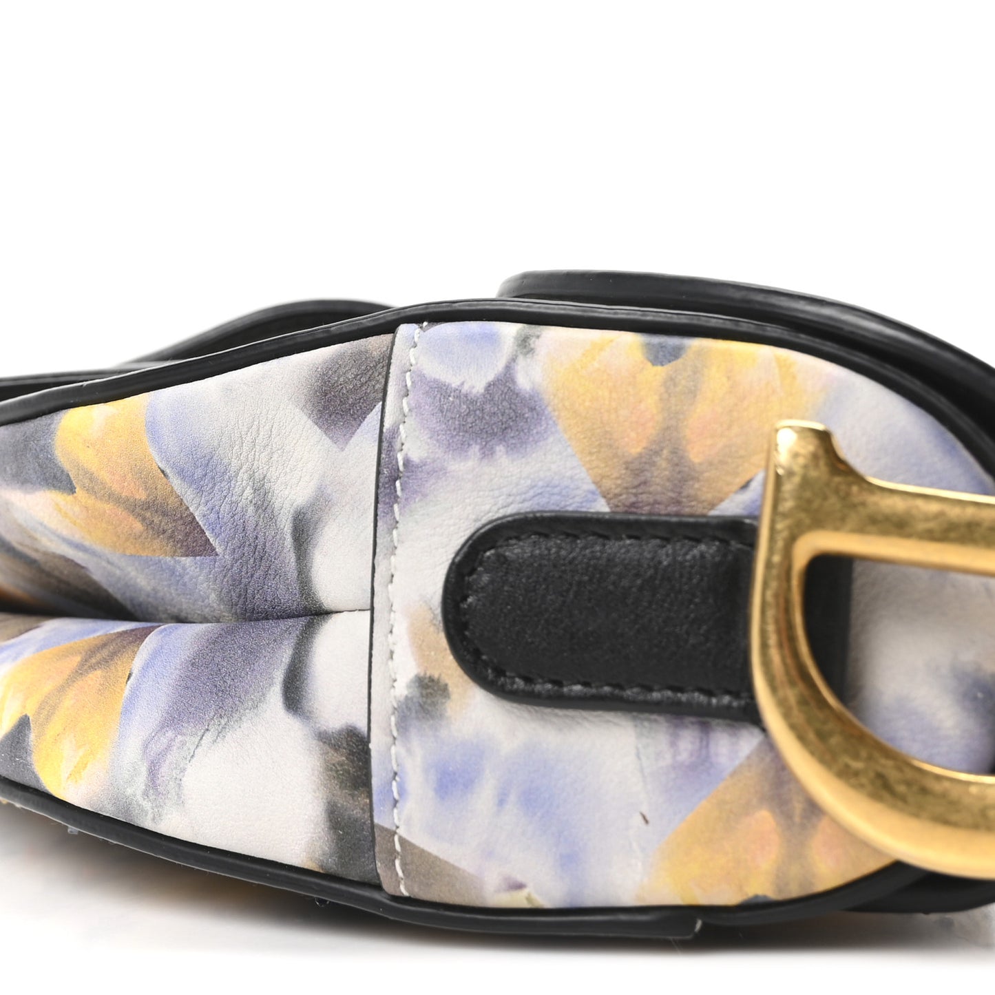 Calfskin Embroidered Kaleidiorscopic Saddle Bag Multicolor