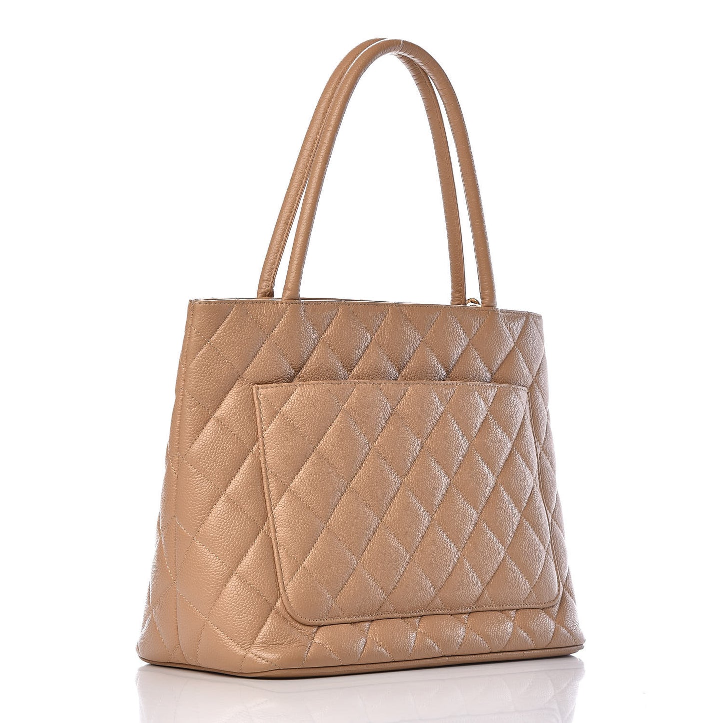 Caviar Quilted Medallion Tote Beige