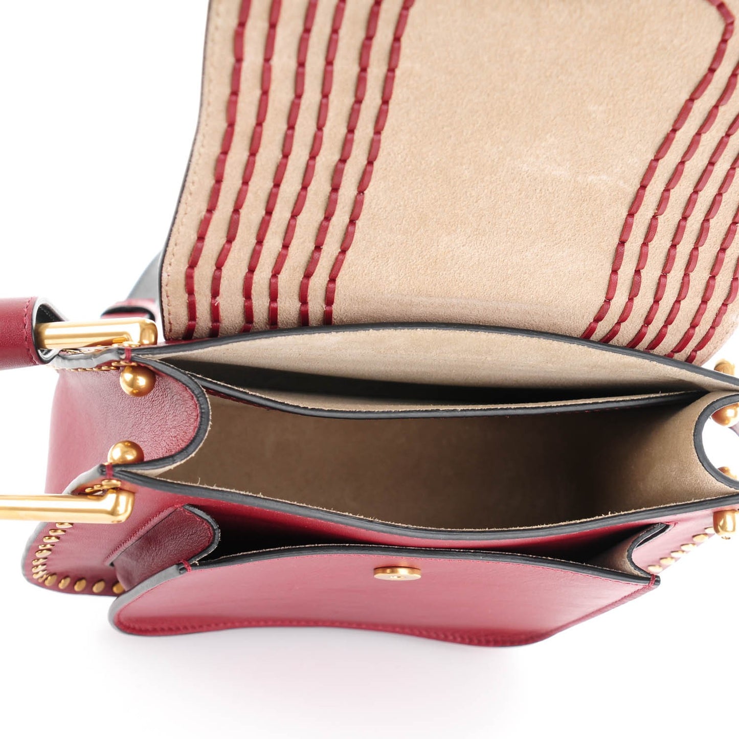 Calfskin Braided Small Hudson Shoulder Bag Sienna Red