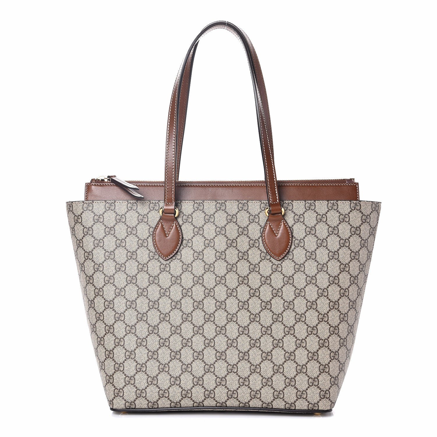 Gucci GG Supreme Monogram Medium Zippered Bucket Tote Beige Tuscany 1 of 7