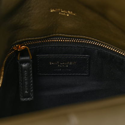 Saint Laurent Lambskin Quilted Medium Loulou Puffer Monogram Chain Satchel Seaweed 6 of 9