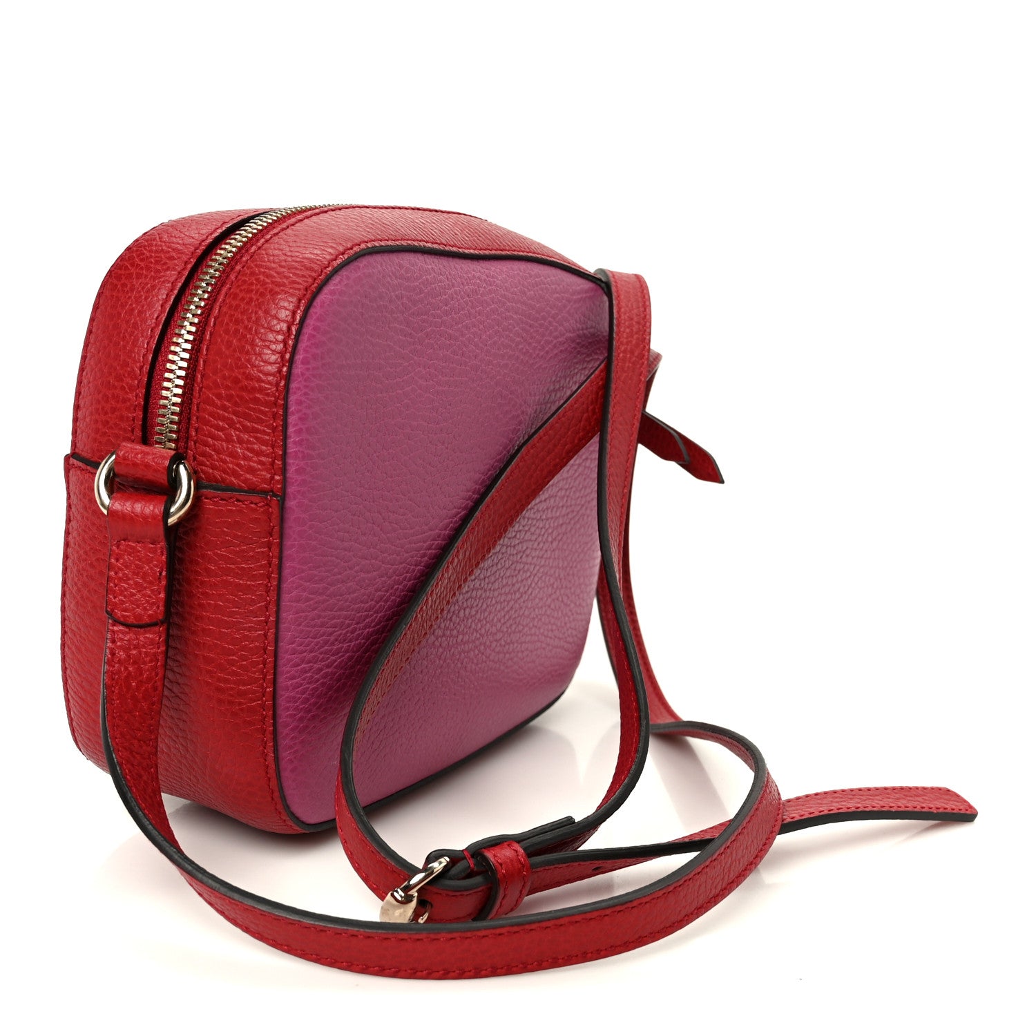 Gucci Dollar Calfskin Bi-Color Small Soho Disco Bag New Rosette Hibiscus Red 3 of 11