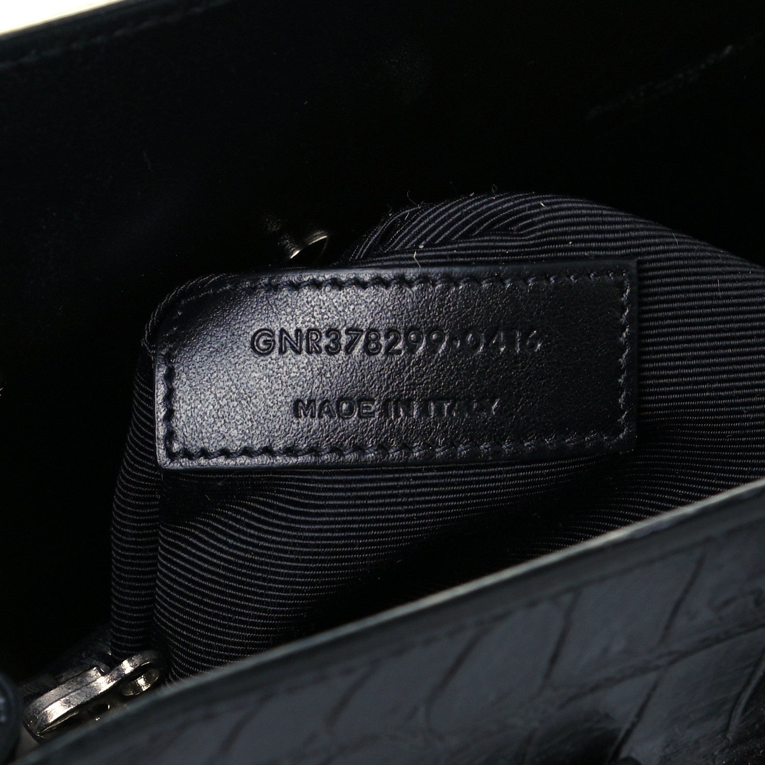 Saint Laurent Calfskin Crocodile Embossed Small Sac de Jour Black 8 of 12
