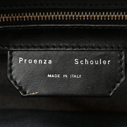 Proenza Schouler Lambskin Snakeskin Canvas Tiny PS1 Satchel Grey Yellow 6 of 10