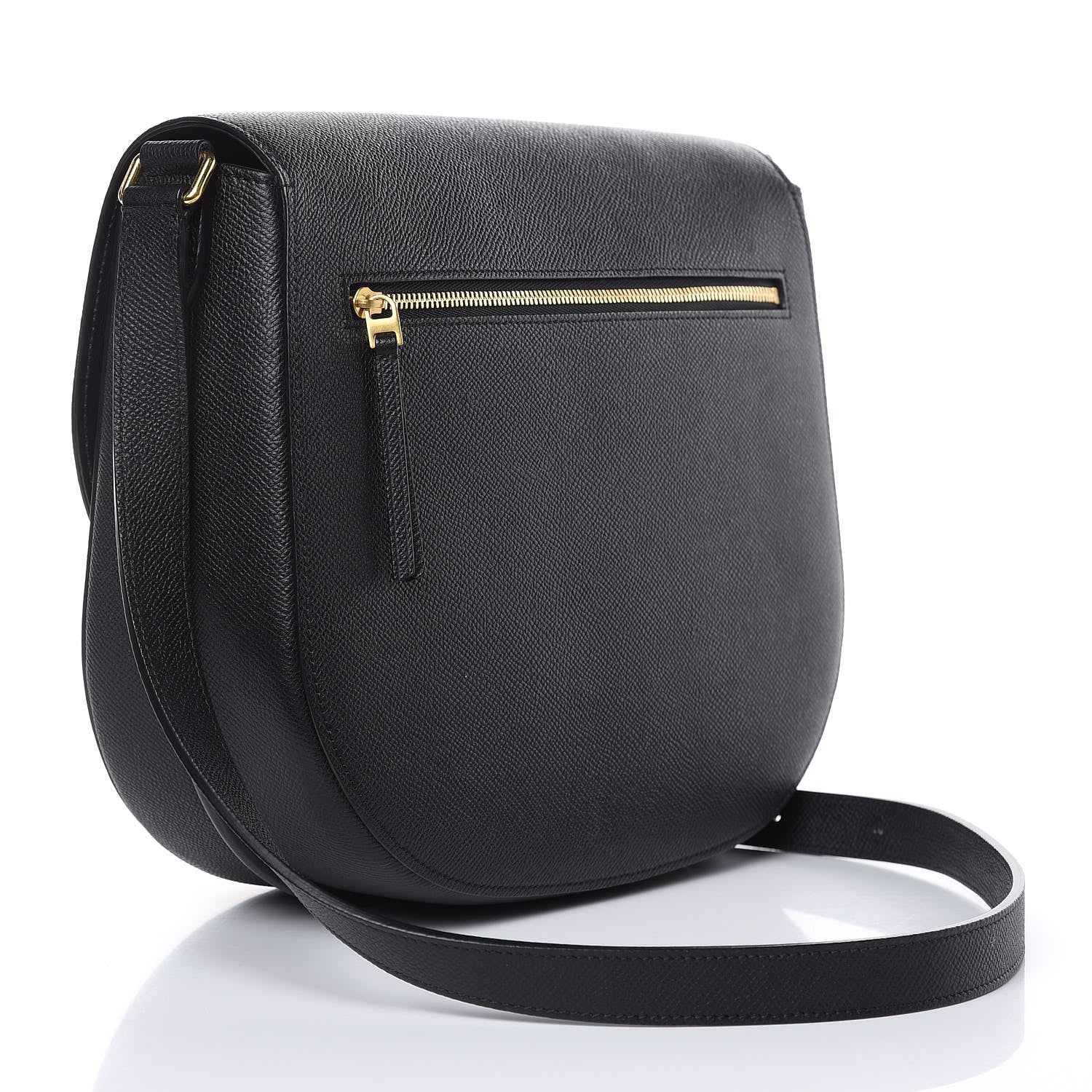 Celine Grained Calfskin Medium Trotteur Black 3 of 9