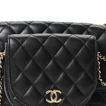 Chanel Lambskin Quilted Side Packs Black 8 of 10