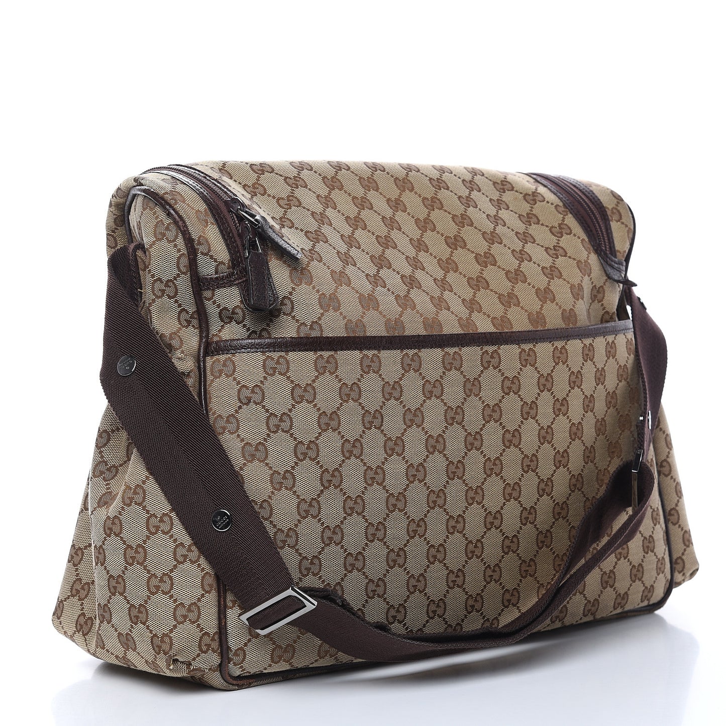 Monogram Natural Pigskin Large Diaper Bag Beige Ebony Cocoa Dark Chocolate