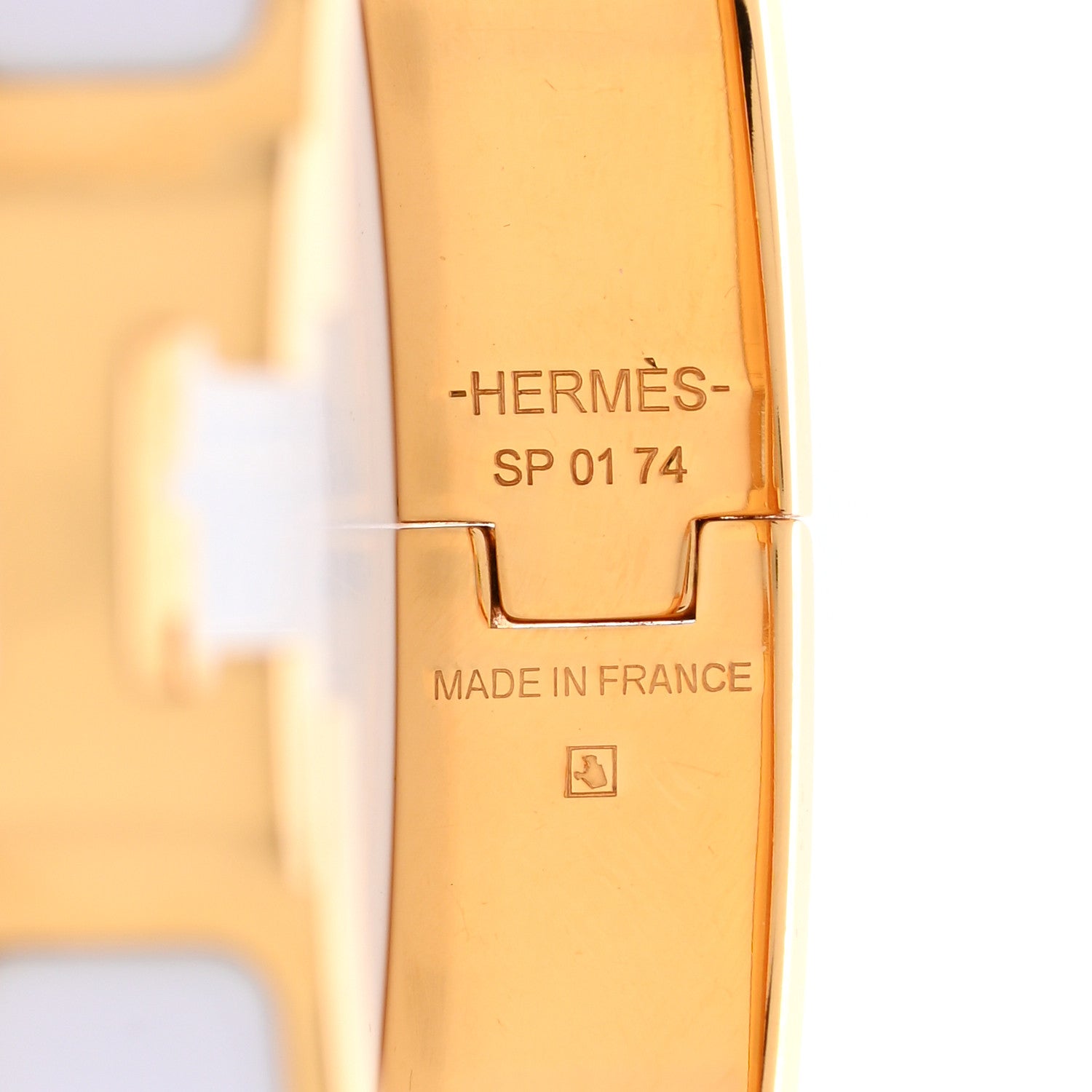 Hermes Enamel Narrow Clic Clac H Bracelet PM White 4 of 5