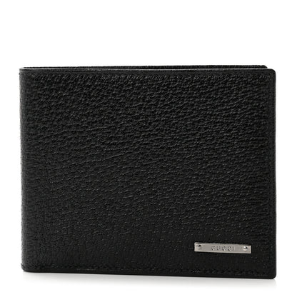 Gucci Calfskin Boar Effect Bi-Fold Wallet Black 1 of 7