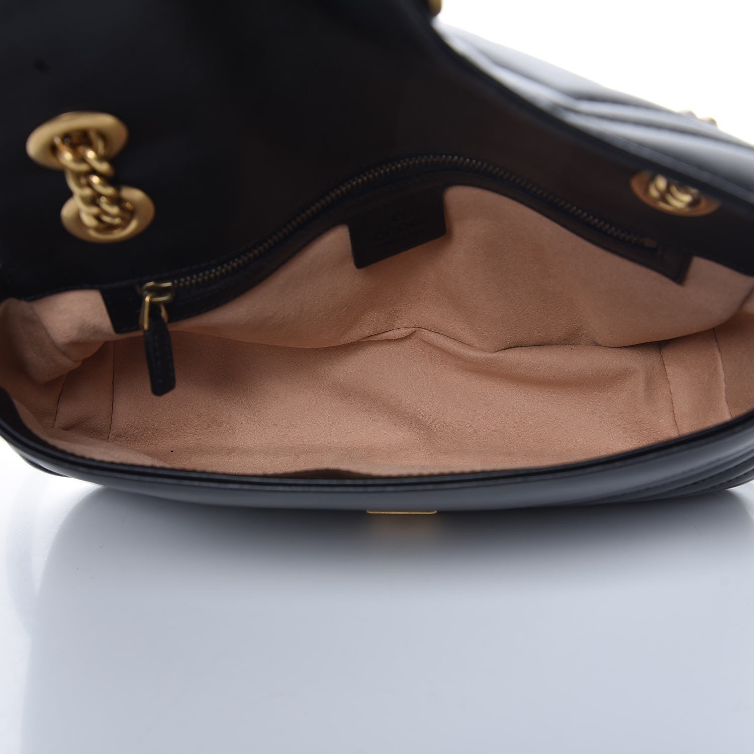 Gucci Calfskin Matelasse Small GG Marmont Shoulder Bag Black 5 of 7