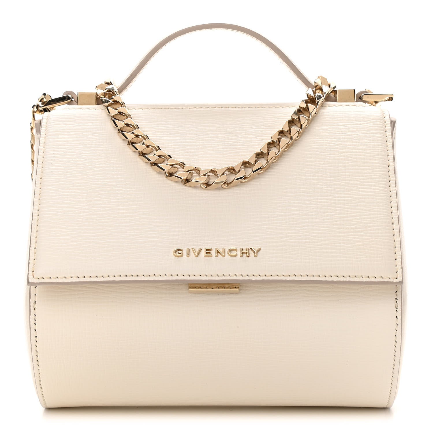 Givenchy Textured Calfskin Mini Pandora Box Chain Crossbody Bag White 1 of 9