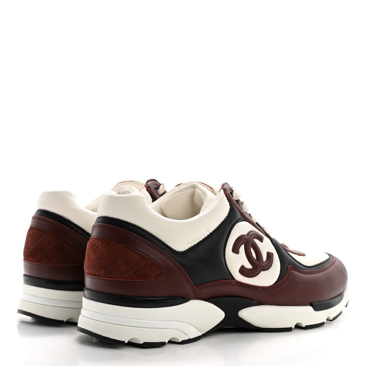 Calfskin CC Sneakers 39 Brown White Black