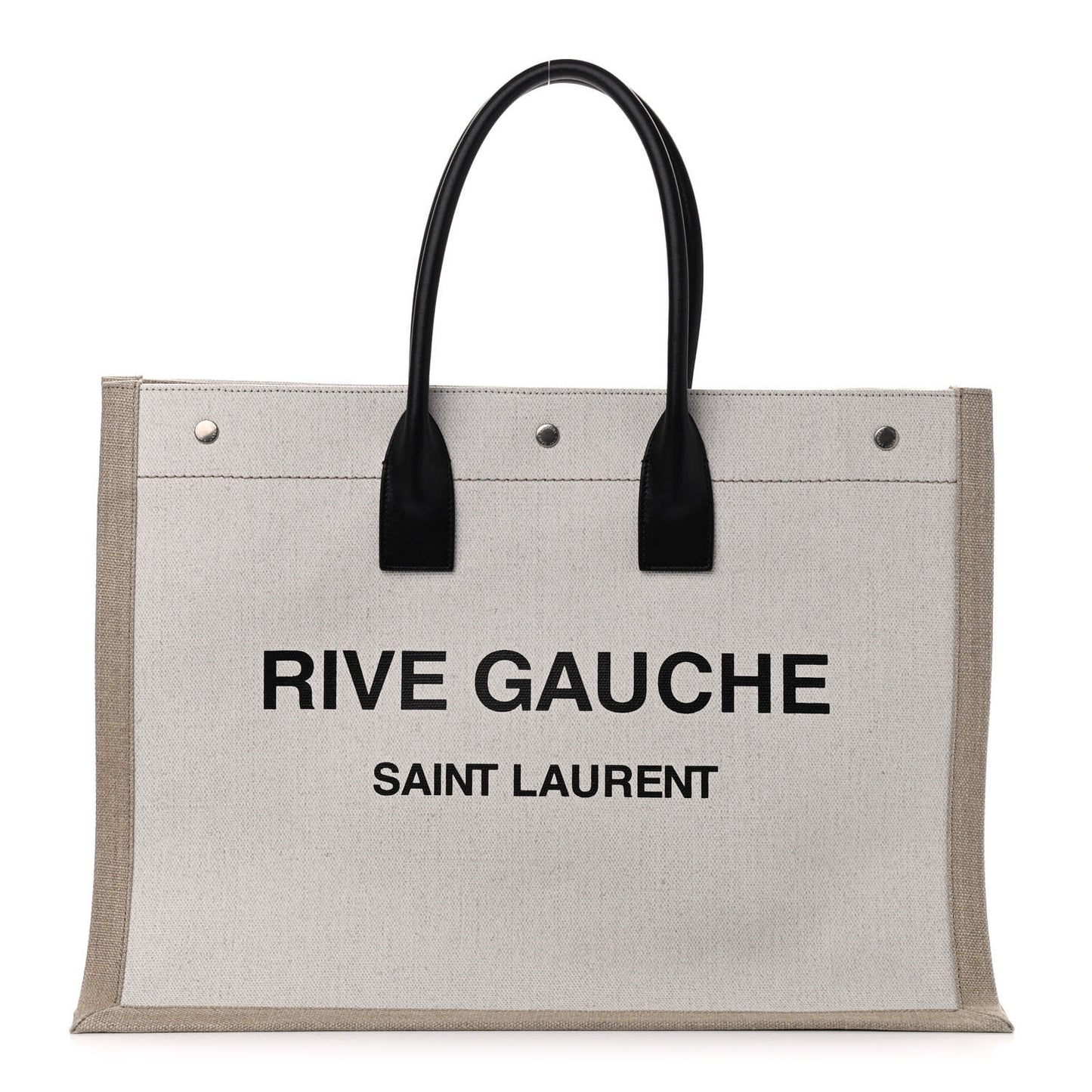 Linen Calfskin Rive Gauche Tote Optic White