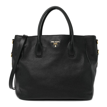 Prada Vitello Daino Tote Black 1 of 11