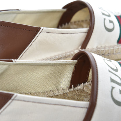 Gucci Canvas Miro Soft Calfskin Logo Mens Espadrilles 5 Greggio Cuir 9 of 10