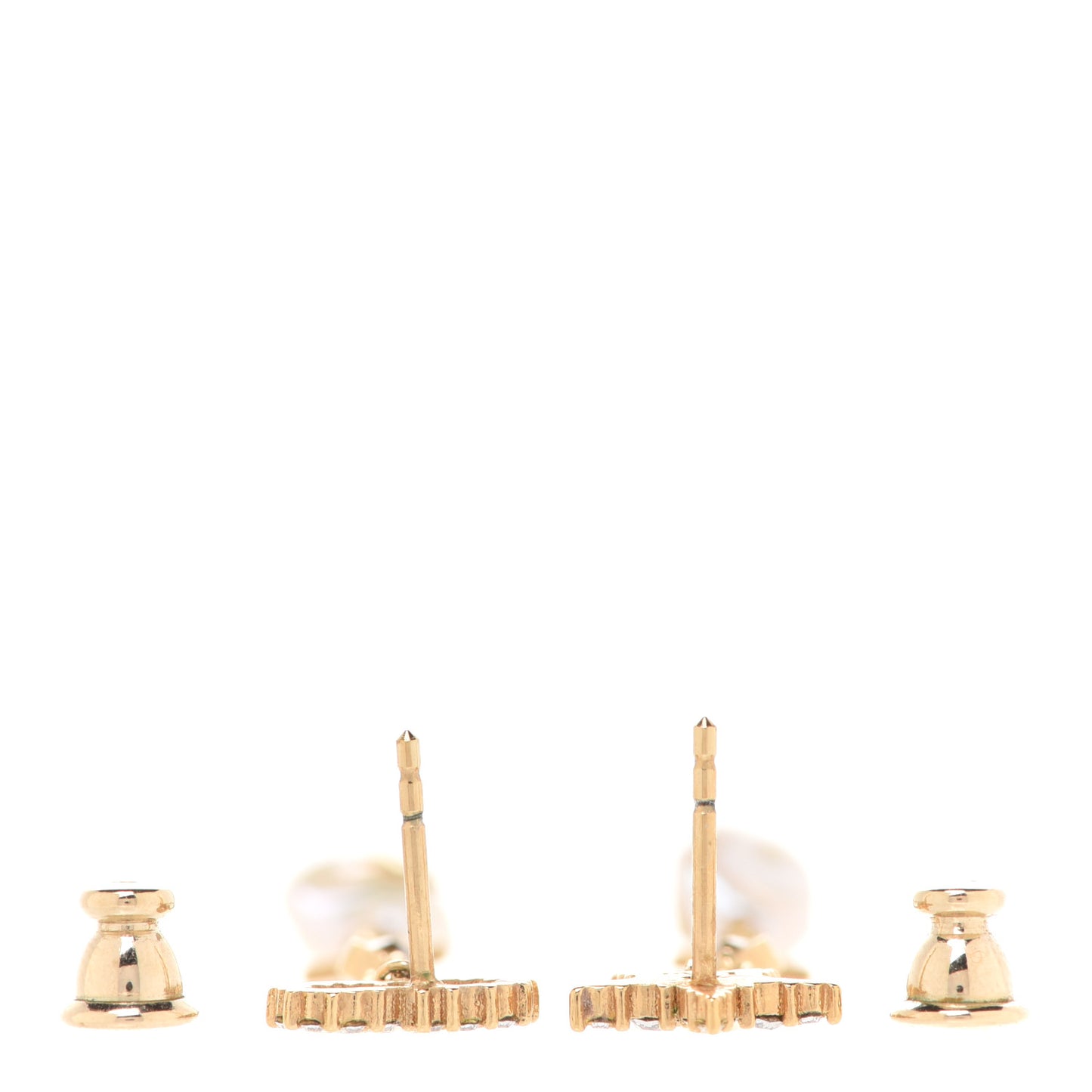 Pearl Crystal Shiny-D Dangle Chain Earrings Gold
