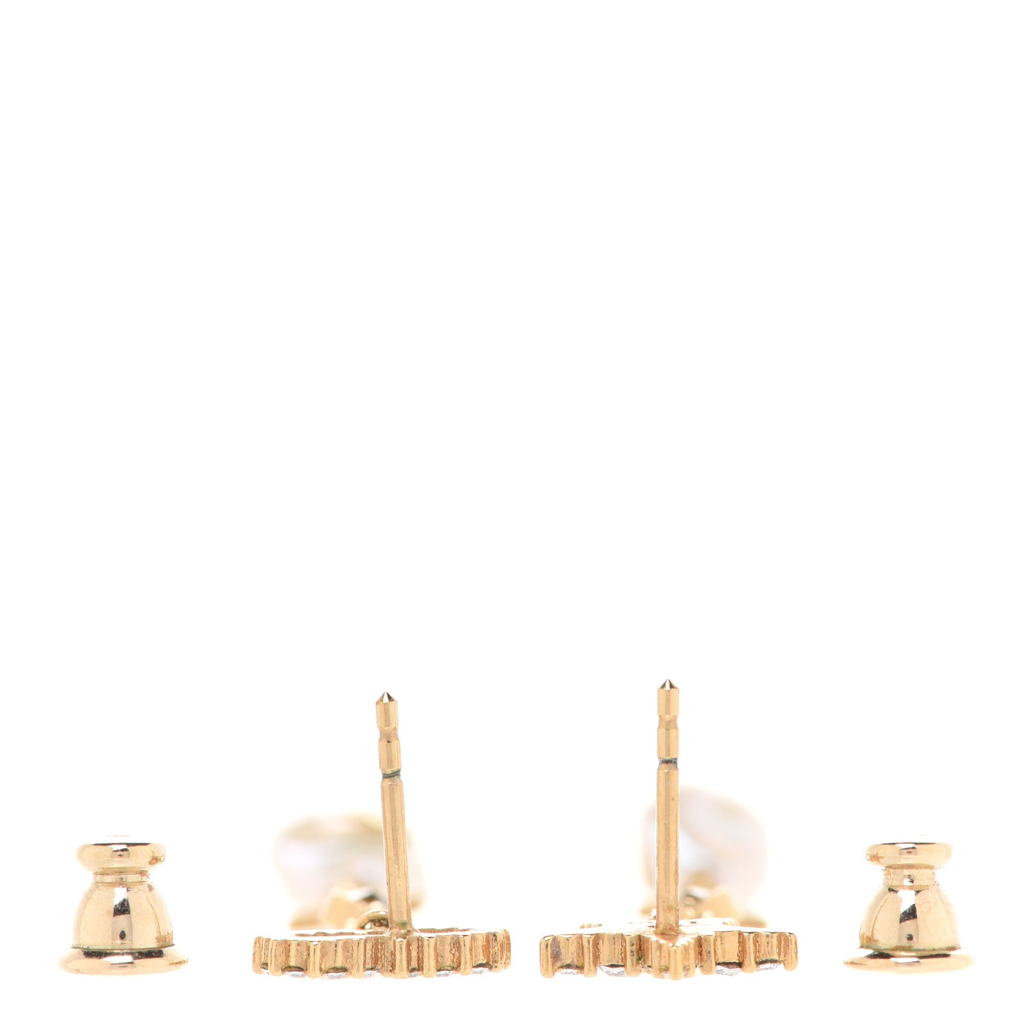 Christian Dior Pearl Crystal Shiny-D Dangle Chain Earrings Gold 3 of 5