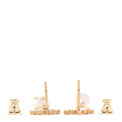 Christian Dior Pearl Crystal Shiny-D Dangle Chain Earrings Gold 3 of 5
