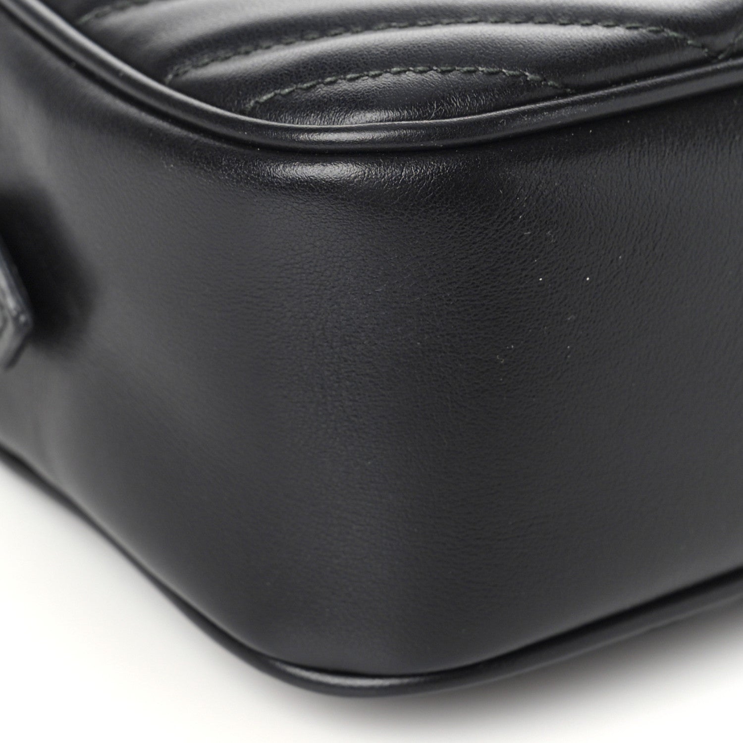 Gucci Calfskin Matelasse Small GG Marmont Chain Shoulder Bag Black 9 of 10