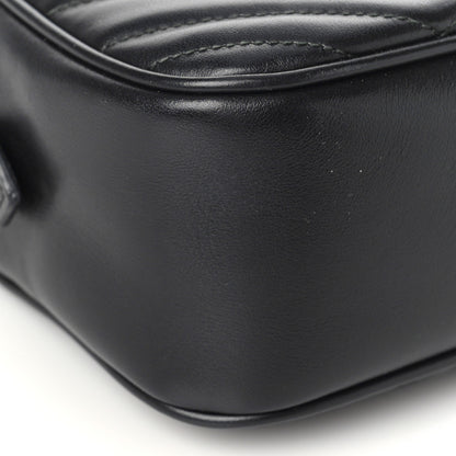 Gucci Calfskin Matelasse Small GG Marmont Chain Shoulder Bag Black 9 of 10