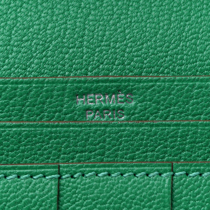 Hermes Chevre Mysore Bearn Gusset Wallet Menthe 6 of 11
